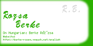 rozsa berke business card